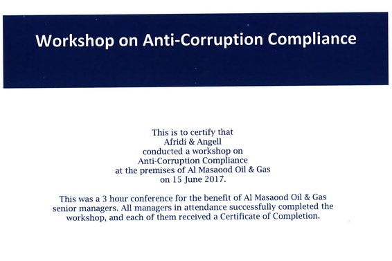 Workshop on Anti-Corruption Compliance